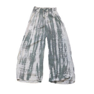 Kiwi + Peach Sage Green/White Lightweight Wide Leg Pants Size Medium